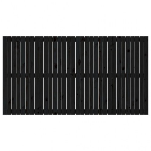 Sengegavl i massivt fyrretræ - sort 204 x 3 x 110 cm
