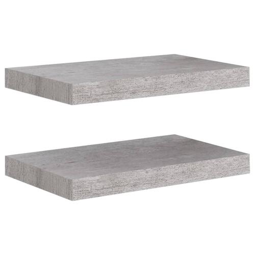 Væghylder 2 stk. 40x23x3,8 cm MDF betongrå