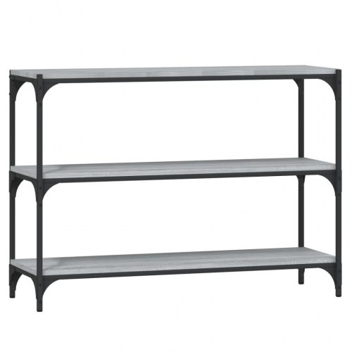 Bogreol med 3 hylder 100 x 33 x 70,5 cm - grå sonoma-eg