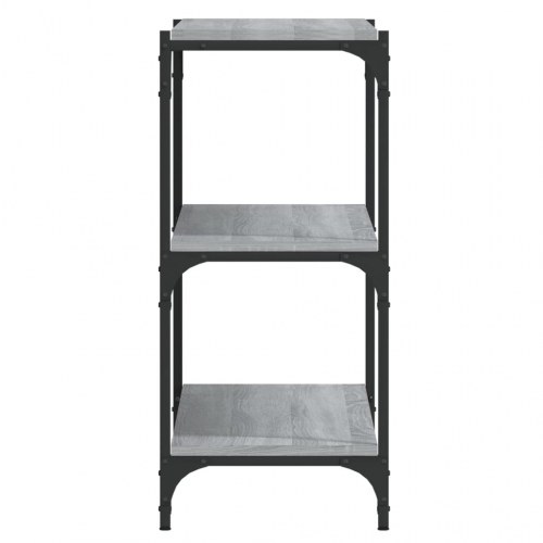 Bogreol med 3 hylder 100 x 33 x 70,5 cm - grå sonoma-eg