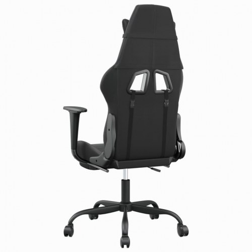 Gamingstol med massage og fodstøtte i kunstlæder - sort/grå