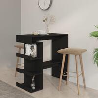 Barbord med opbevaringsstativ 100x50x101,5 cm spånplade sort