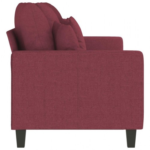 3-personers sofa i stof - vinrød, sædebredde 180 cm
