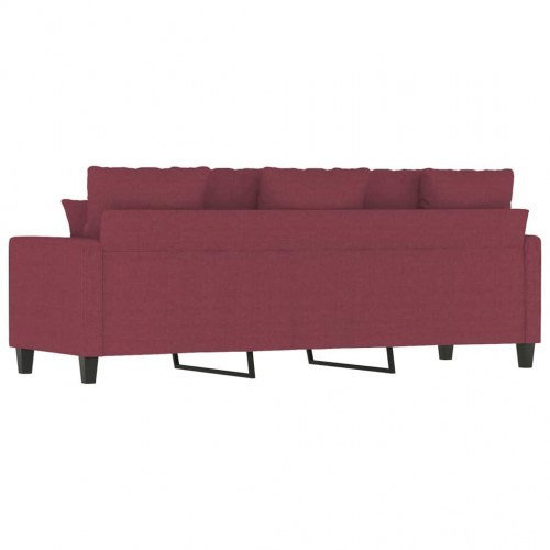 3-personers sofa i stof - vinrød, sædebredde 180 cm