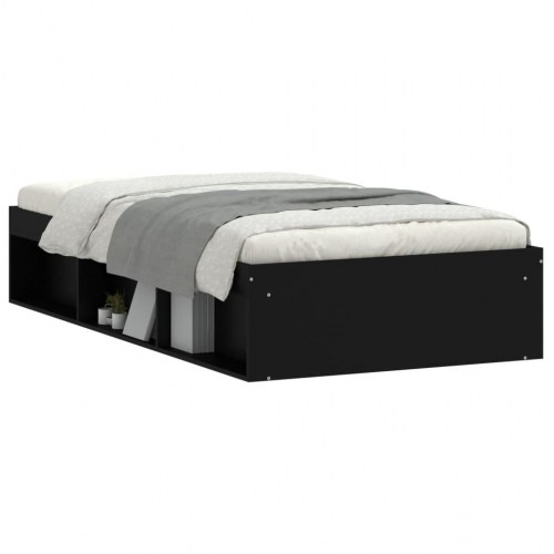 Sengeramme med opbevaring 90x200 cm - sort træ