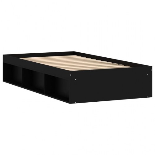 Sengeramme med opbevaring 90x200 cm - sort træ