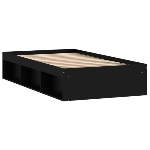 Sengeramme med opbevaring 90x200 cm - sort træ