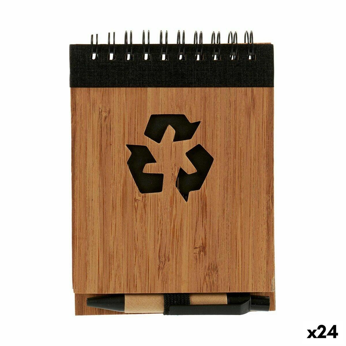 Ringbind Bog Med Kuglepen Bambus 1 X 10 X 13 Cm 24 Enheder