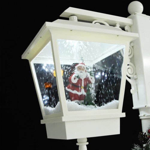 Julegadelampe med julemand 81x40x188 cm PVC hvid og rød