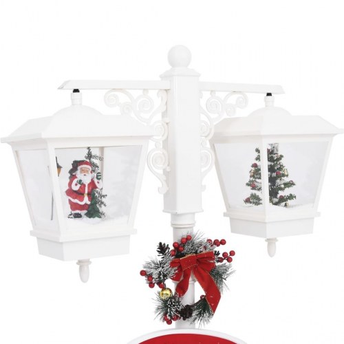 Julegadelampe med julemand 81x40x188 cm PVC hvid og rød