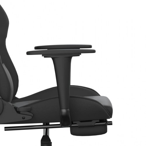 Gamingstol med massage og fodstøtte i kunstlæder - sort