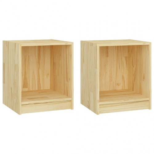 Sengeborde 2 stk. 35,5x33,5x41,5 cm massivt fyrretræ