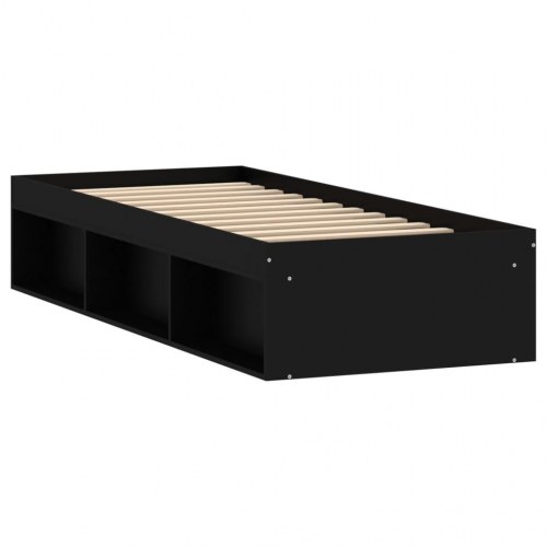 Sengeramme 75 × 190 cm - sort opbevaringsseng i træ
