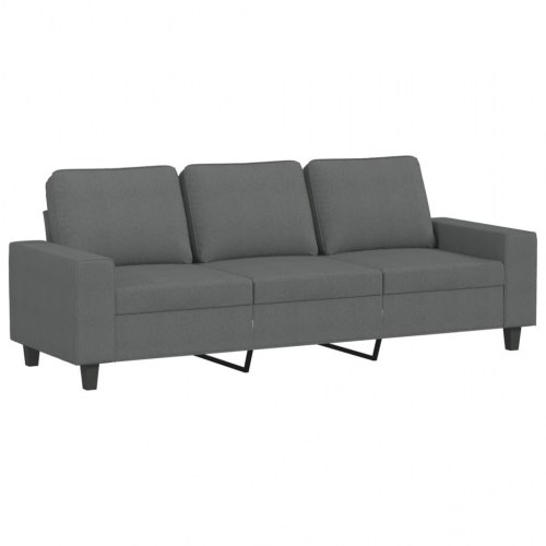 3-personers sofa med chaiselong/fodskammel - 180 cm stof, mørkegrå