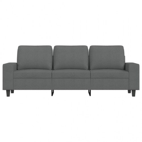 3-personers sofa med chaiselong/fodskammel - 180 cm stof, mørkegrå