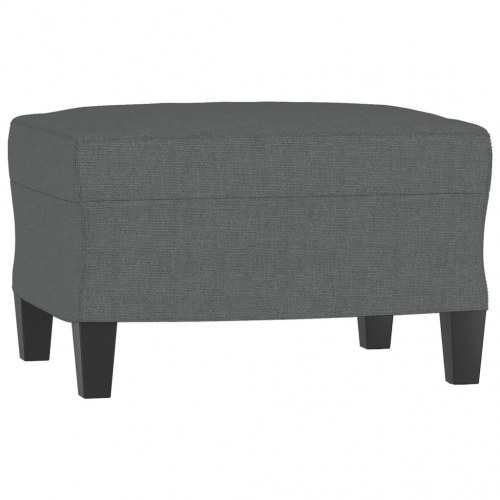 3-personers sofa med chaiselong/fodskammel - 180 cm stof, mørkegrå