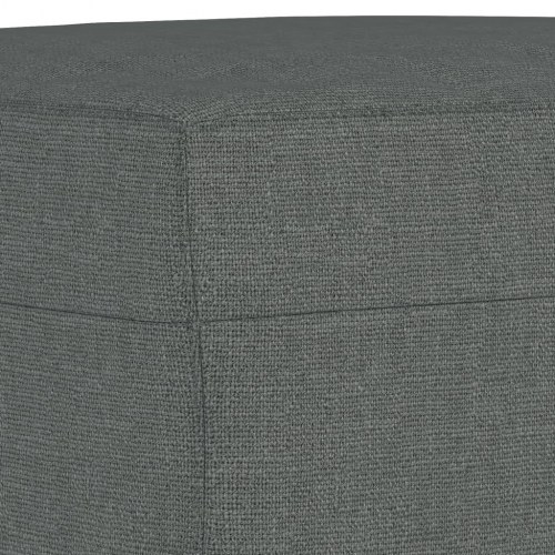 3-personers sofa med chaiselong/fodskammel - 180 cm stof, mørkegrå