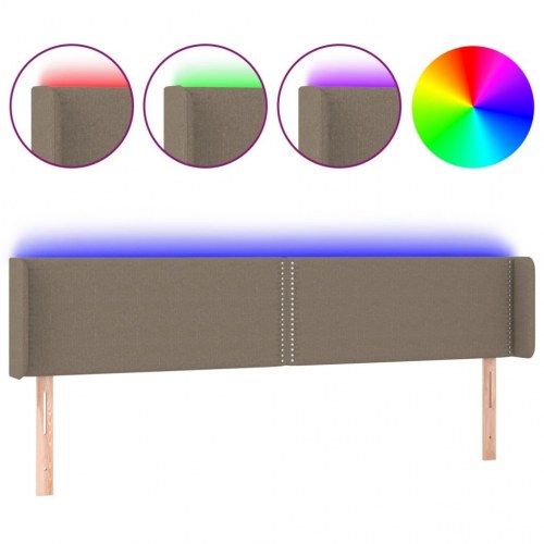 Sengegavl med LED-lys 183 x 16 x 78/88 cm - gråbrun