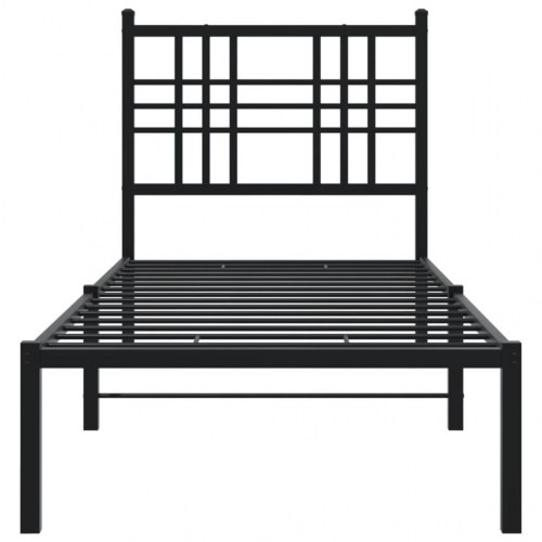 Sengeramme med sengegavl 75x190 cm metal sort