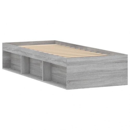 Sengeramme 75 x 190 cm - grå sonoma-eg med opbevaring