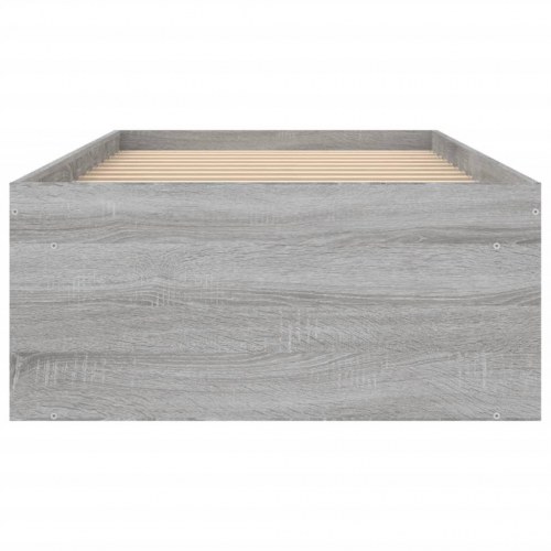 Sengeramme 75 x 190 cm - grå sonoma-eg med opbevaring
