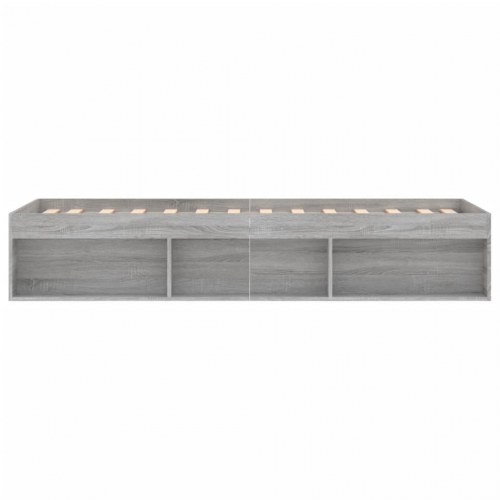 Sengeramme 75 x 190 cm - grå sonoma-eg med opbevaring