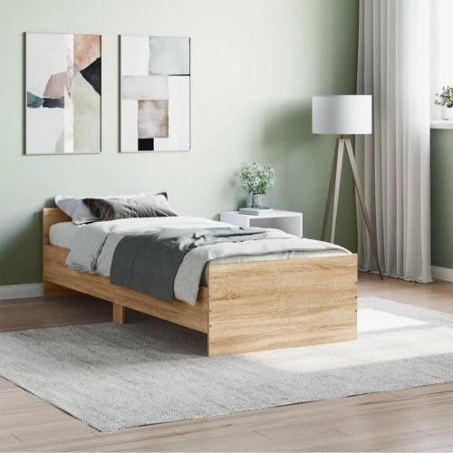 Sengeramme 75×190 cm - konstrueret træ i sonoma-eg