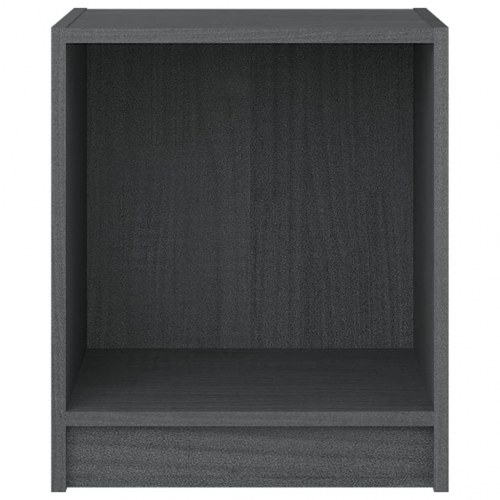 Sengeborde 2 stk. 35,5 x 33,5 x 41,5 cm massivt fyrretræ - grå