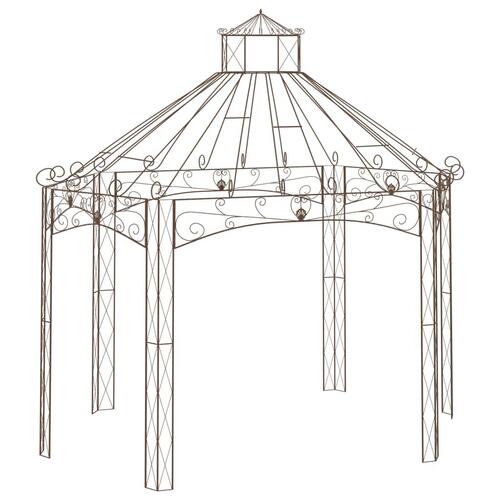 Havepavillon 400x258x378 cm jern antikbrun