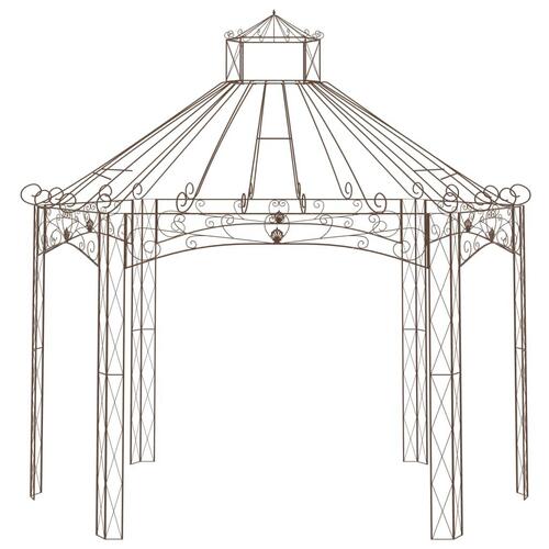 Havepavillon 400x258x378 cm jern antikbrun