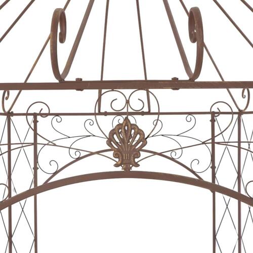 Havepavillon 400x258x378 cm jern antikbrun