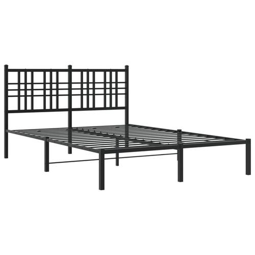 Sengeramme med sengegavl 120x190 cm metal sort