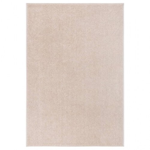 Gulvtæppe 200x290 cm kort luv mørk beige