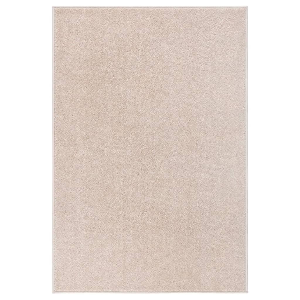Gulvtæppe 200x290 cm kort luv mørk beige