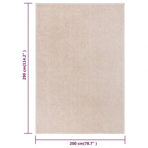 Gulvtæppe 200x290 cm kort luv mørk beige
