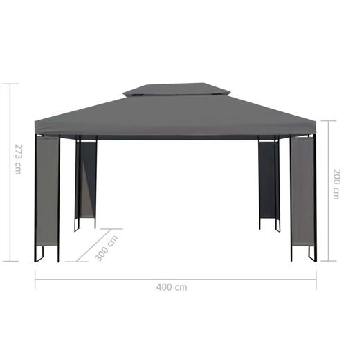 Pavillon 300 x 400 cm antracitgrå