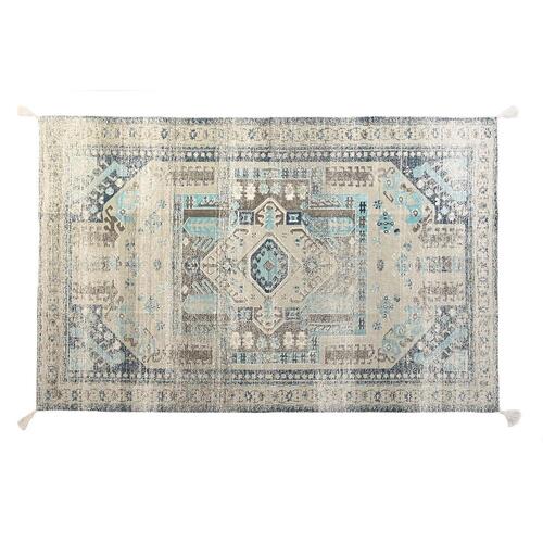 Tæppe Ældet overflade Blå Bomuld Araber (120 x 180 x 1 cm)