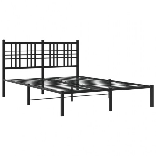 Sengeramme med sengegavl i metal 137 x 190 cm - sort