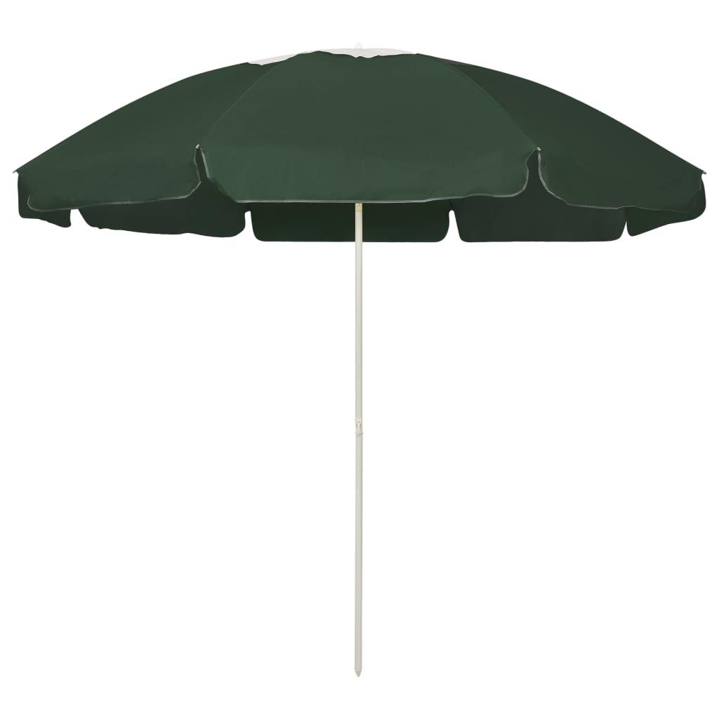 Strandparasol 240 cm grøn