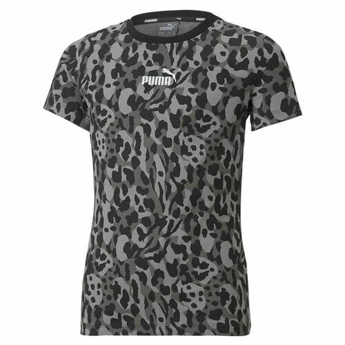 Puma Alpha AOP kortærmet T-shirt til børn, sort (13-14 år)