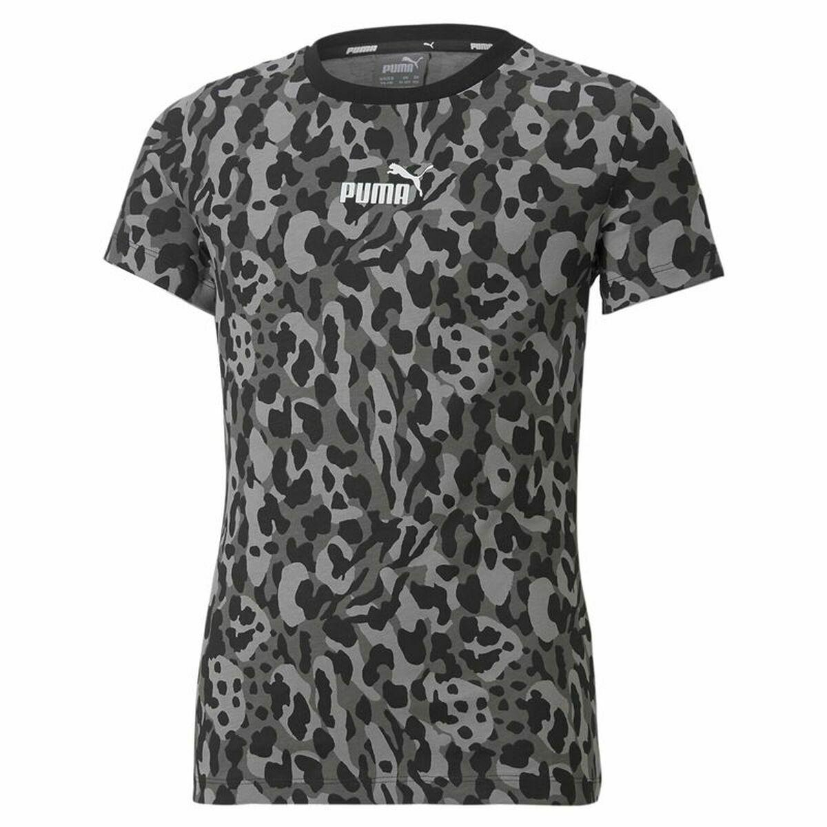Puma Alpha AOP kortærmet T-shirt til børn, sort (13-14 år)