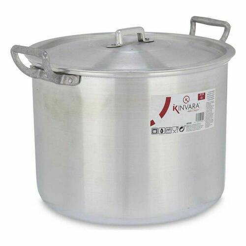 Kinvara gryde med låg - sølvfarvet aluminium, 10 l (4 stk.) 35,5 × 24 × 28 cm