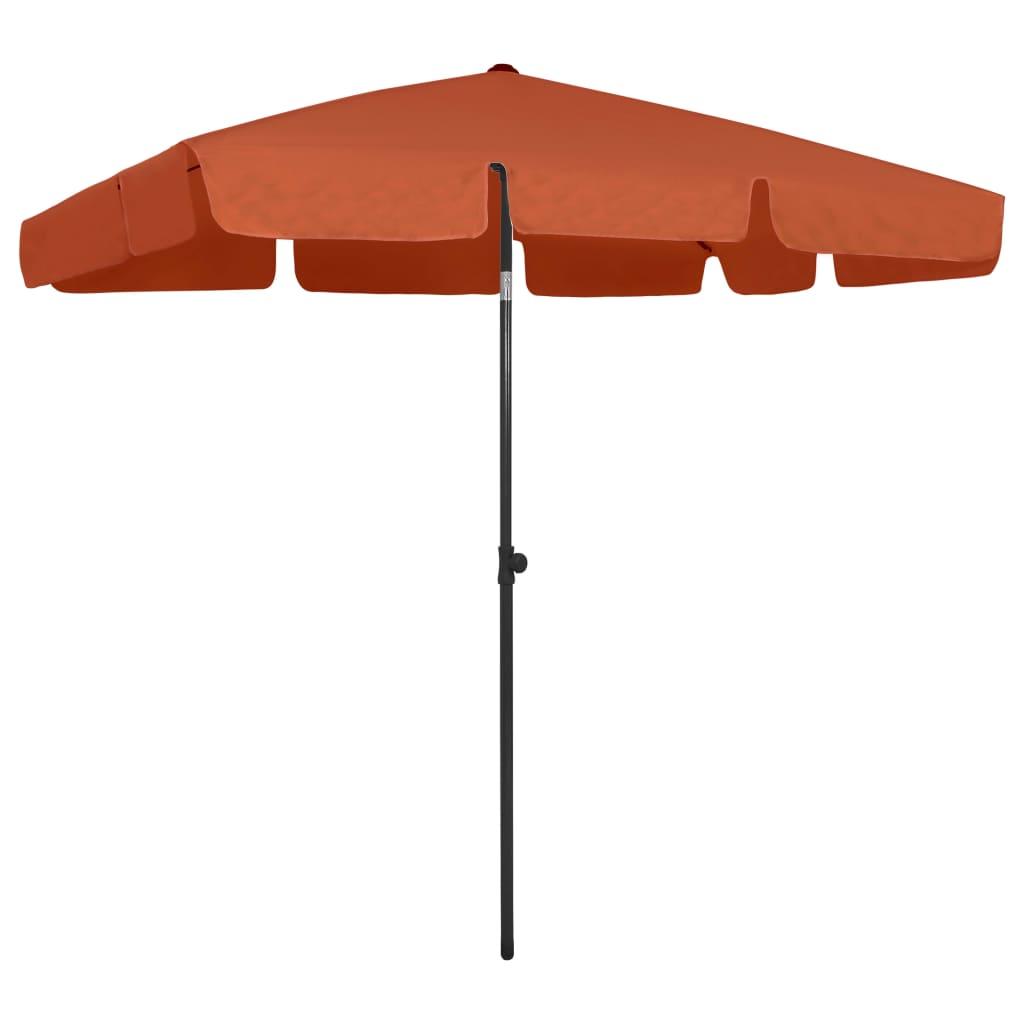 Strandparasol 200x125 cm terrakotta