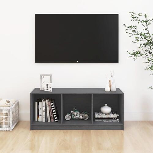 Tv-skab 104x33x41 cm massivt fyrretræ grå