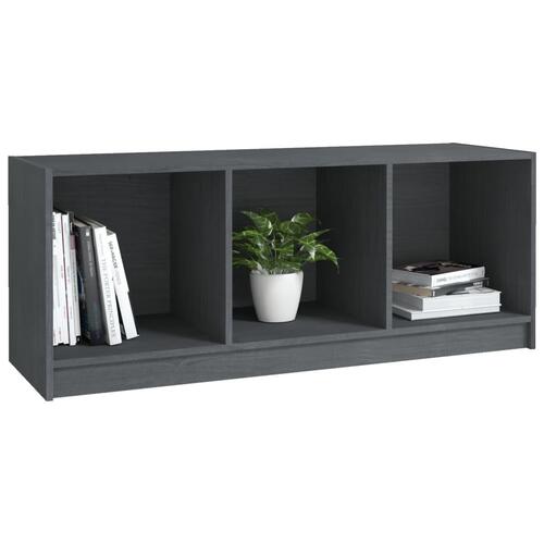 Tv-skab 104x33x41 cm massivt fyrretræ grå