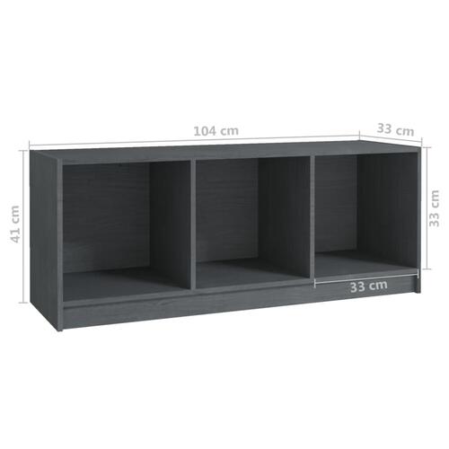 Tv-skab 104x33x41 cm massivt fyrretræ grå
