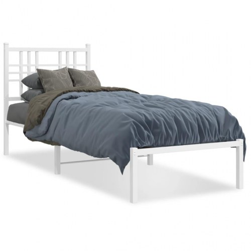 Sengeramme med hovedgærde 75 x 190 cm - hvid