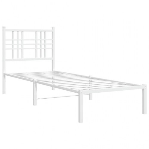 Sengeramme med hovedgærde 75 x 190 cm - hvid