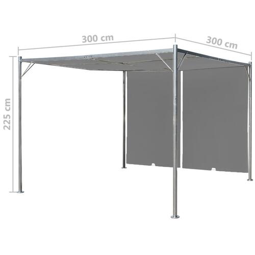 Pergola tilbagetrækkeligt tag 300 x 300 x 225 cm antracitgrå