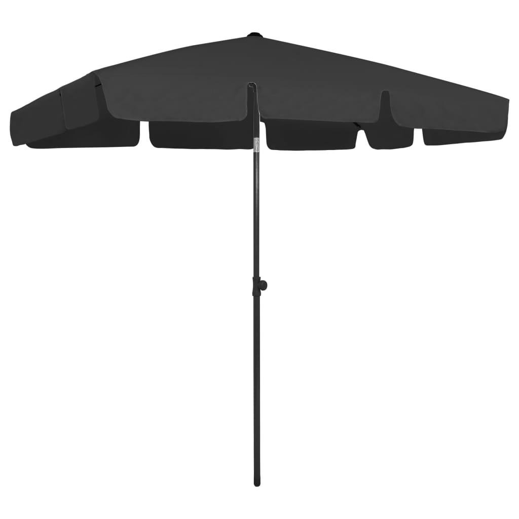 Strandparasol 200x125 cm sort